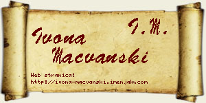 Ivona Mačvanski vizit kartica